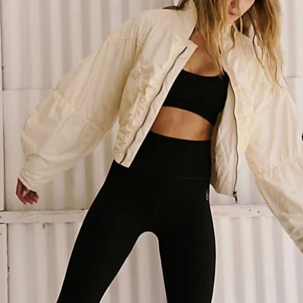 New Free People Fp Movememt Glitz Bitz Bomber Jacket Size Small